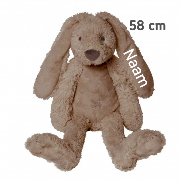 Knuffel met naam Rabbit Richie 58 cm beige