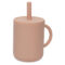Drinkbeker met rietje siliconen pale pink
