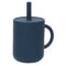 Drinkbeker met rietje siliconen jeans blue