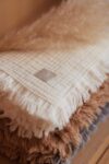 Hydrofiel Deken Fringe biscuit 120x120