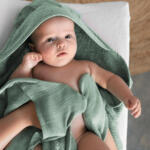Combideal Babyshowerglove, badcape 2 in 1 + washand Groen